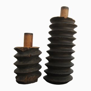 Early 20th Century Wooden Screws, 1890s, Set of 2
