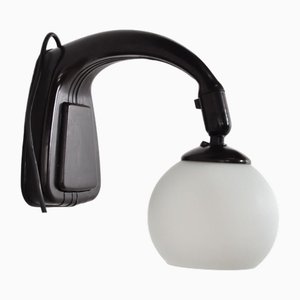 Vintage Bakelit Wandlampe aus Milchglas, 1960er