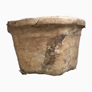Antique Bamboo Basket with Washi Paper, Japan