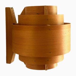 Pine Veneer Wall Lamp V327 by Hans-Agne Jakobsson for Ellysett, Sweden, 1960s