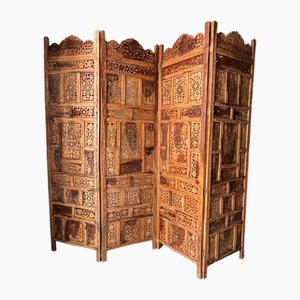 Mid-Century Japanese 4-Panel Folding Room Divider, 1940s