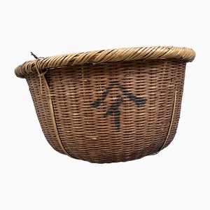 Japanese Traditional Bamboo Harvest Basket, 1930s