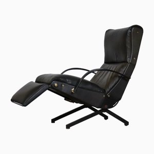 Poltrona P40 in pelle originale di Osvaldo Borsani per Tecno, Italia, 1963