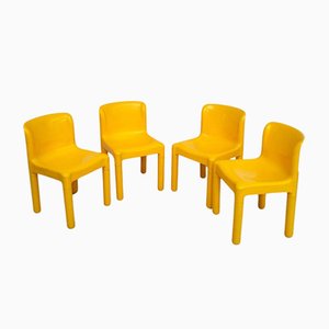 Yellow Model 4875 Chairs by Carlo Bartoli for Kartell, 1974, Set of 4