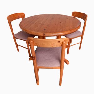 Dining Chairs and Table, Denmark, 1980s, Set of 4