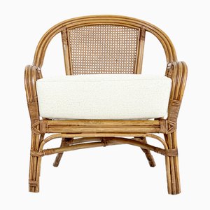 Wicker and Vienna Straw Armchair with Large Cushion