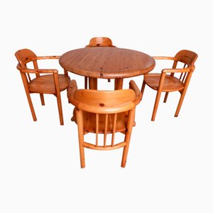 Mesa de comedor y sillas, Dinamarca, años 80. Juego de 5