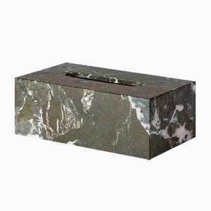 Rechteckige Taschentuchbox aus waldgrünem Marmor von Royal Bee Design