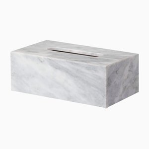 Shadow Grey Marble Rectangular Tissue Box by Royal Bee Design