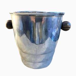 Französischer Art Deco Weinkühler aus Metall & Holz, 1930er