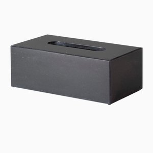 Black Marble Rectangular Tissue Box by Royal Bee Design