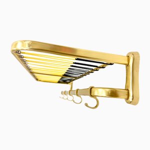 Mid-Century Garderobe und Hutablage aus Aluminium & Messing, 1960er