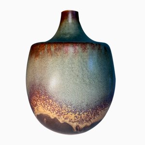 Studio Ceramic Art Vase with Crystal Glaze, Germany, 1950s