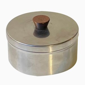 Mid-Century Tea Jar in Stainless Steel and Teak by Tias Eckhoff for Lundtofte, 1960s