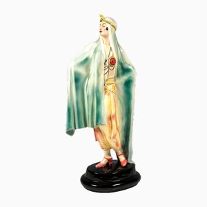 Large Art Deco Odalisque Aida attributed to Josef Lorenzl for Goldscheider, 1920s