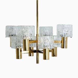 Lustre en Laiton attribué à Carl Fagerlund pour Orrefors, 1960s