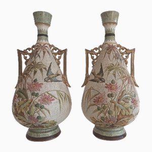 Antike Royal Bonn Cloisonné Vasen, 1880er, 2er Set