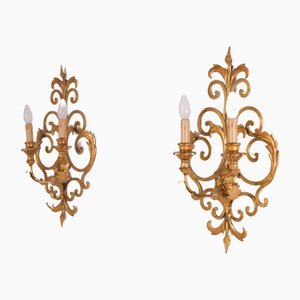 Large Florentine Sconces, 1960s, Set of 2