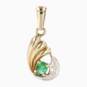 Modern Emerald 18 Karat Yellow Gold Pendant