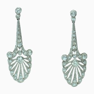 Platin Ohrringe mit 56 Naturdiamanten, 2000er, 2 . Set