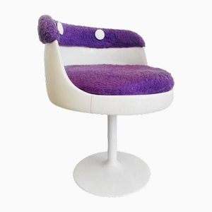 Sedia Tulip Space Age viola Teddy, anni '70