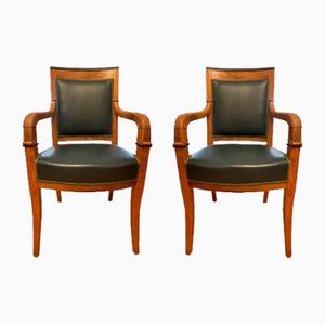 Set of Biedermeier Armchairs in Cherry