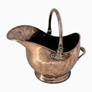 George III Copper Helmet Shaped Coal Scuttle, 1800s