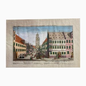 Charles Remshard, Vue d'Optique: View of the Imperial City of Augsburg, 18th Century, Engraving