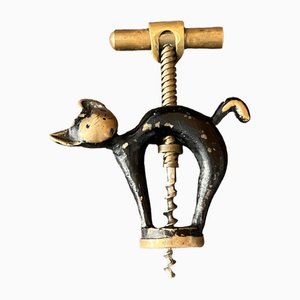 Sacacorchos de bronce del gato Felix atribuido a Walter Bosse, Viena, 1958