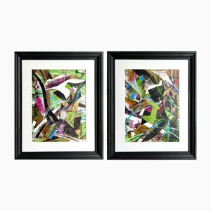 Maria Esmar, Ohne Titel, Acryl auf Papier, Gerahmt, 2er Set
