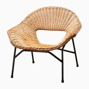 Rattan Lounge Chair by P.J. Muntendam for Gebr. Jonkers, Netherlands, 1954