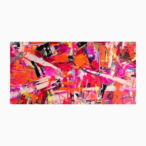Maria Esmar, Take the Risk or Lose the Chance, Acrylic on Canvas, Set of 2