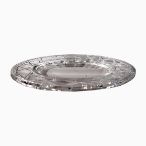 Vintage Crystal Bamboo Basket Weave Pattern Platter from Tiffany & Co., 1990s