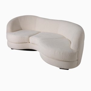 American Sofa in White Bouclé, 1960s