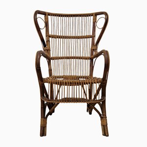 Bamboo and Rattan Armchair, 1950s