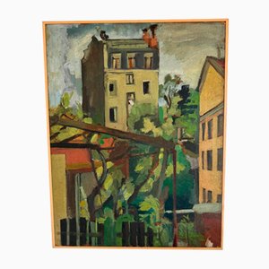 Città di Lione, Olio su faesite, 1960