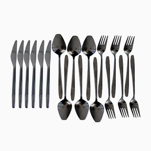 Model 2070 Stainless Steel Cutlery Set by Helmut Alder for Amboss, 1959, Set of 18