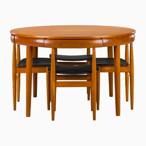 Tavolo da pranzo allungabile in teak con sedie di Hans Olsen per Frem Røjle, Danimarca, anni '60, set di 7