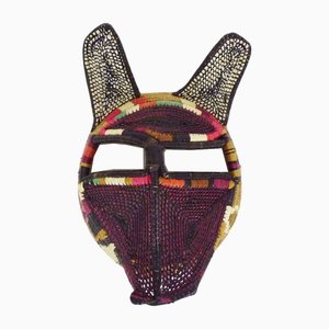 Maschera decorativa intrecciata a mano di Panama, anni '70