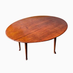 Large Oval Folding Oak Table