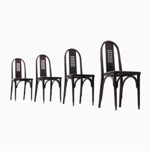 Sillas de comedor modernistas de Josef Hoffmann para Jacob & Josef Kohn, 1908. Juego de 4