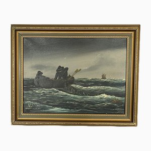 Morley Wescomb, Maritime Scene, Oil on Canvas, Framed