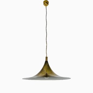 Brass Round Pendant Lamp from Fog & Mørup, 1970s