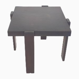 Dunkelbrauner Quadratischer Beistelltisch im Stil von Porada Arredi, 1960er