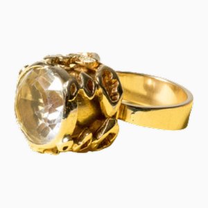 Anello in oro e cristallo di rocca di Claës Giertta, 1965