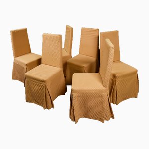 Sedie con gambe laccate nere rivestite in tessuto Montina Udine, anni '90, set di 6