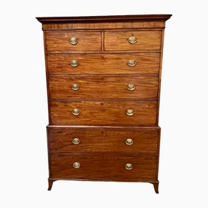 George III Figured Mahogany Chest on Chest, 1780s