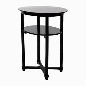 Mesa auxiliar modernista pequeña de madera curvada negra al estilo de Josef Hoffmann, 1915