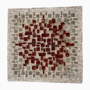 Brutalist Style Glass Object/Wall Lamp in Exposed Concrete attributed to Christof Krüger for Franz Lehmann Berlin Weißensee Glass Workshops, 1970s