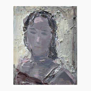 Janis Mednis, Ritratto di donna, anni '60, Olio su cartone